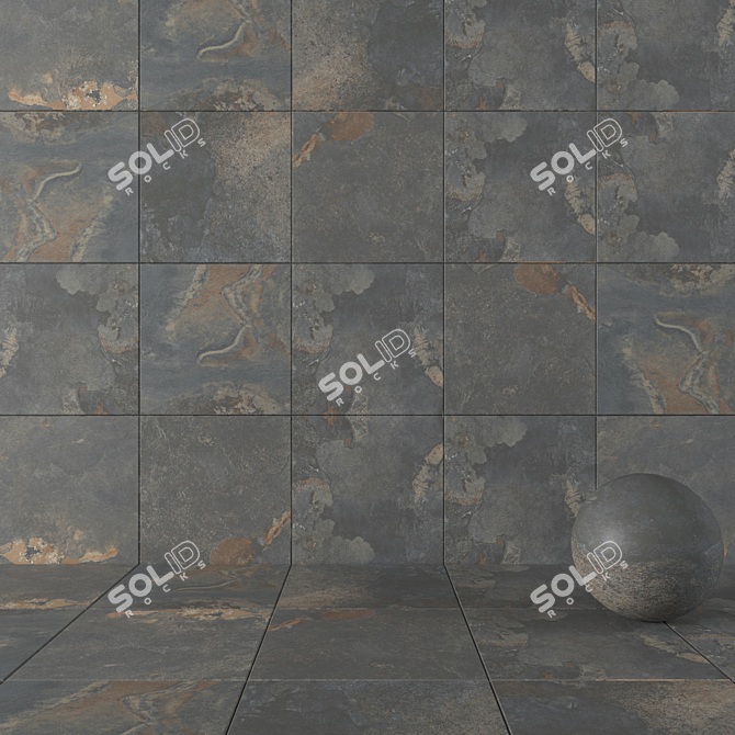 Kayah Rust Stone Wall Tiles 3D model image 1