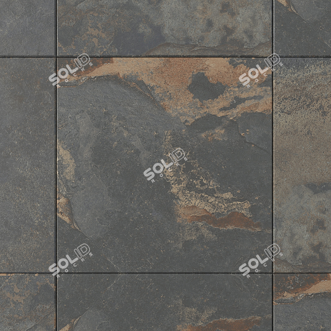 Rustic Stone Wall Tiles 3D model image 2