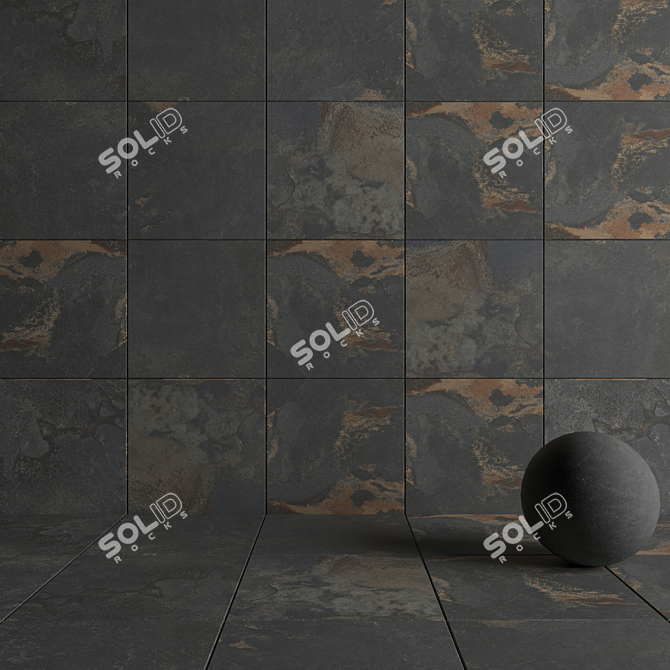 Rustic Stone Wall Tiles 3D model image 4