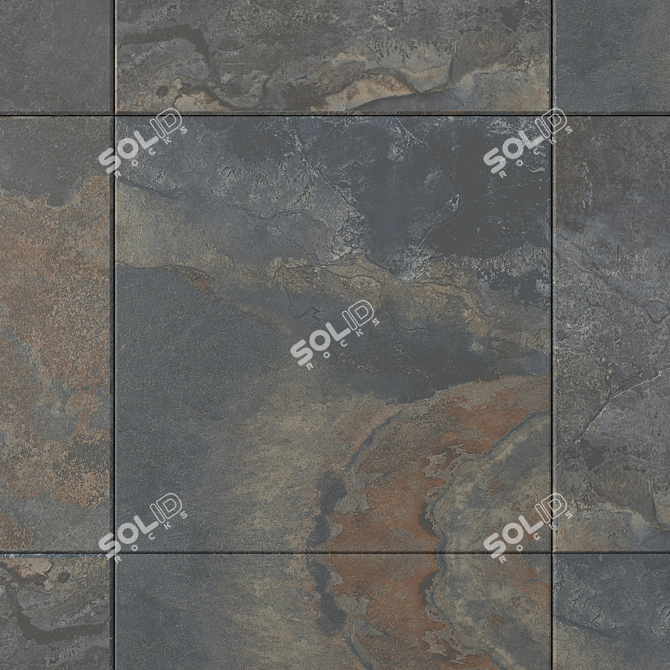 Rustic Stone Wall Tiles - Kayah Collection 3D model image 2