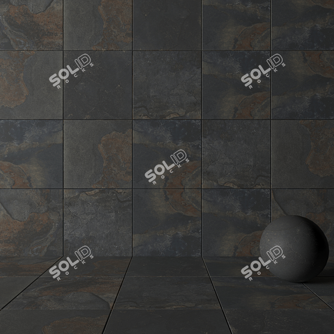 Rustic Stone Wall Tiles - Kayah Collection 3D model image 3