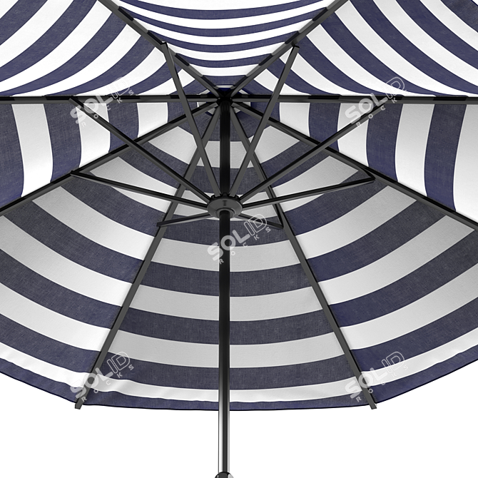 Black Frame Outdoor Patio Umbrella 3D model image 2