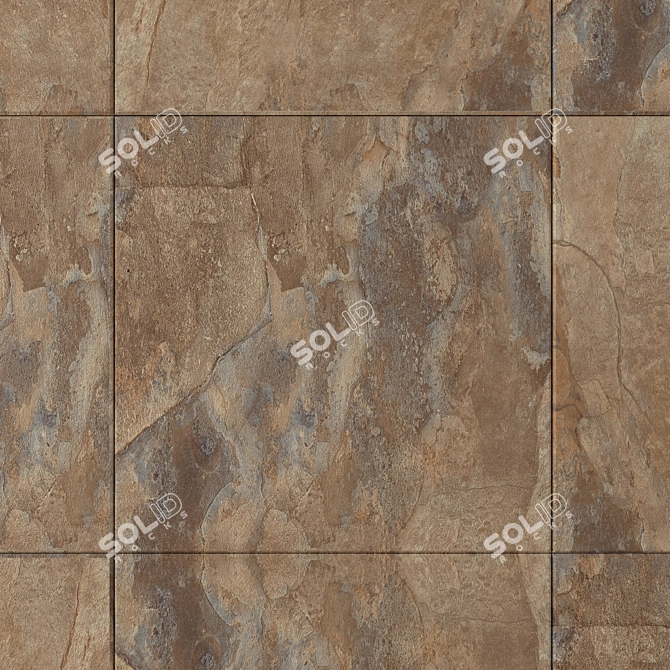 Brown Key Stone Wall Tiles 3D model image 2