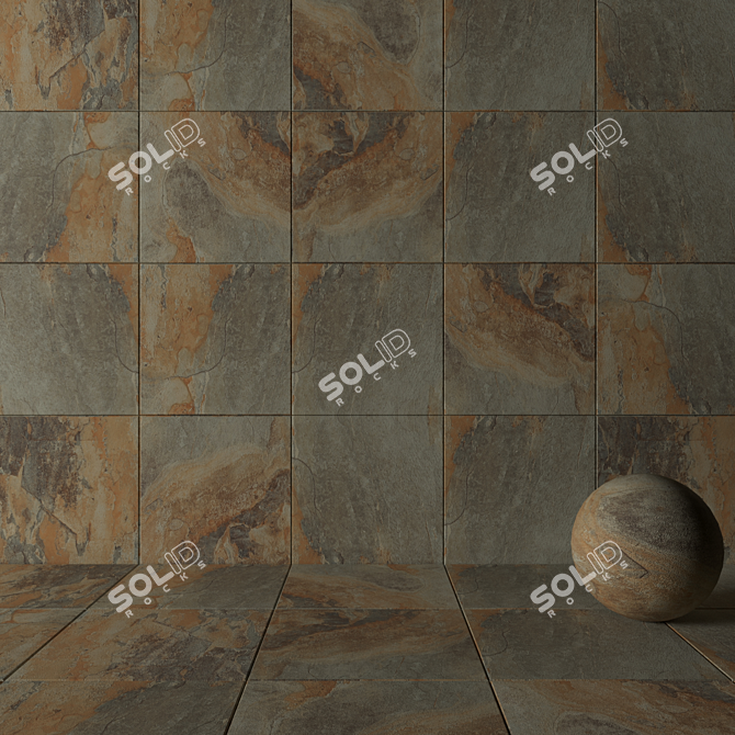  Key Stone Green Wall Tiles 3D model image 3