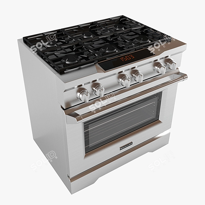 KitchenAid 36 Inch Stainless Steel Range 3D model image 1