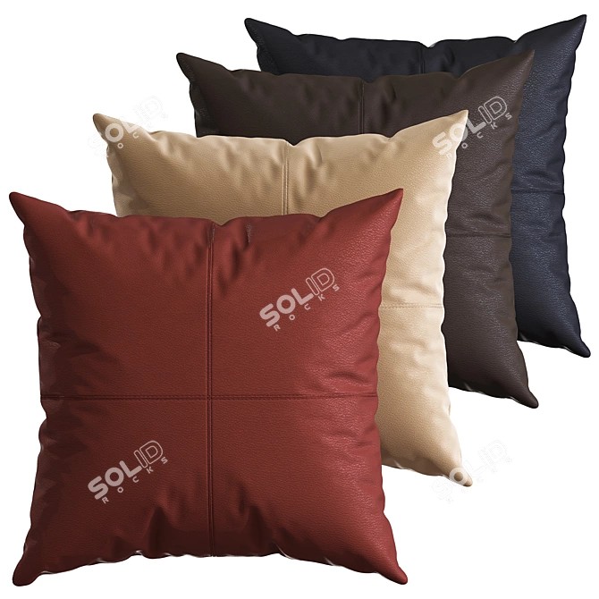 Faux Leather Decorative Pillows 3D model image 1