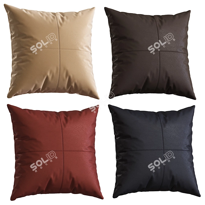 Faux Leather Decorative Pillows 3D model image 2