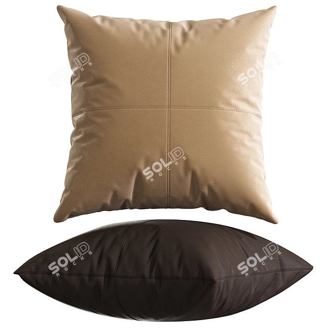 Faux Leather Decorative Pillows 3D model image 3