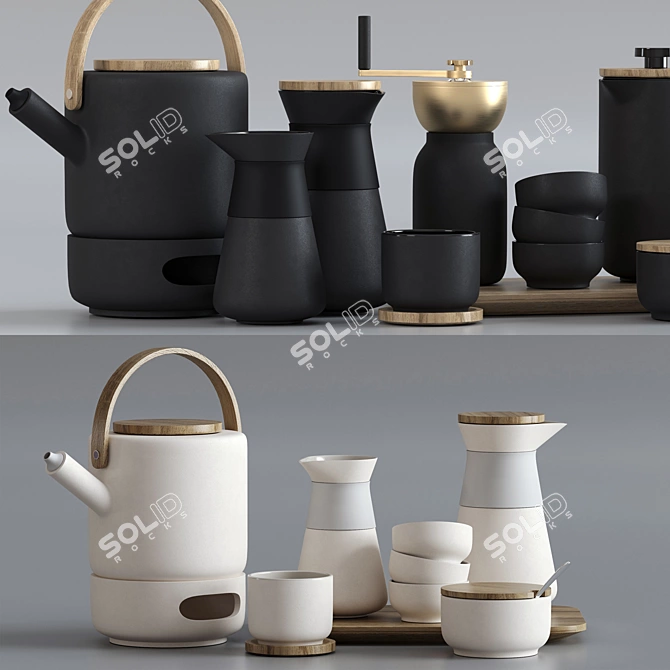 Elegant Stelton Kitchen Set 3D model image 3