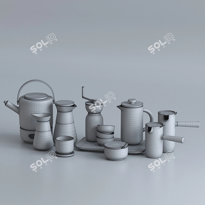 Elegant Stelton Kitchen Set 3D model image 4