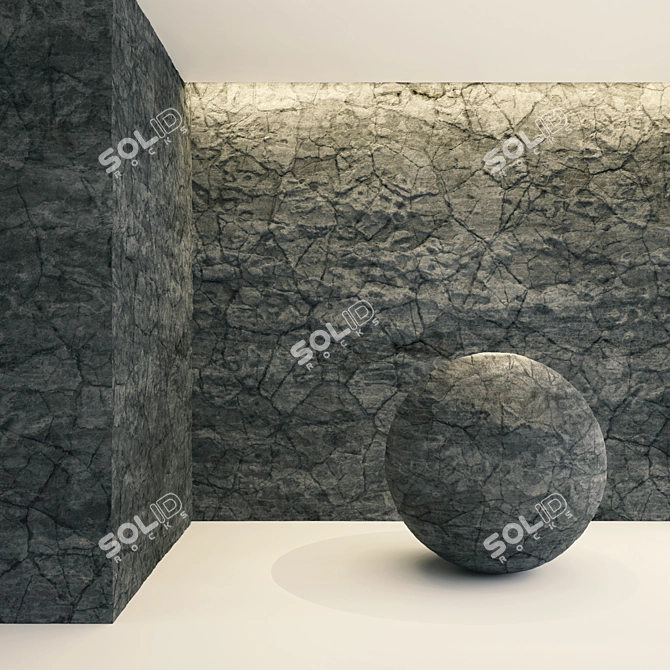 Black Rock VRAY PBR Material 3D model image 2