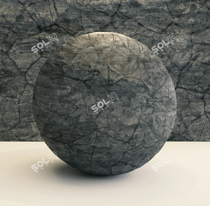 Black Rock VRAY PBR Material 3D model image 4