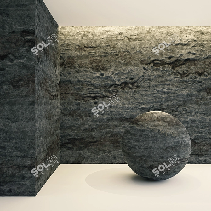  Midnight Obsidian Rock: VRAY PBR Material 3D model image 2