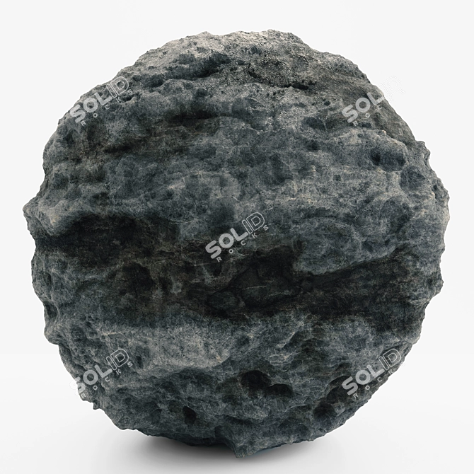 Black Rock VRAY PBR Material 3D model image 1