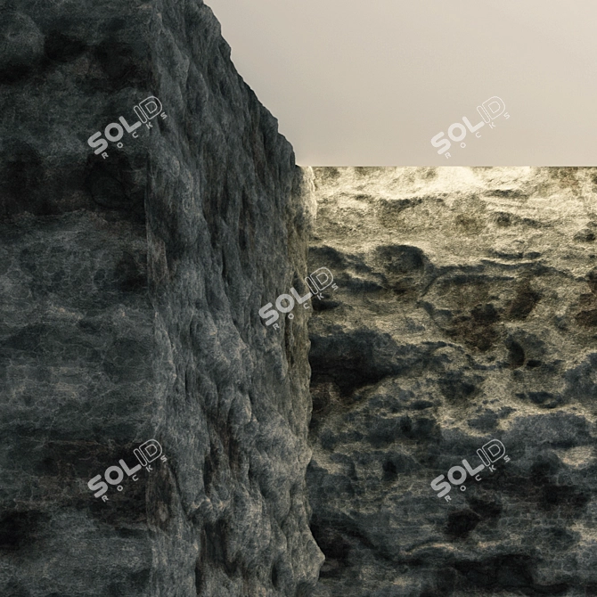 Black Rock VRAY PBR Material 3D model image 3