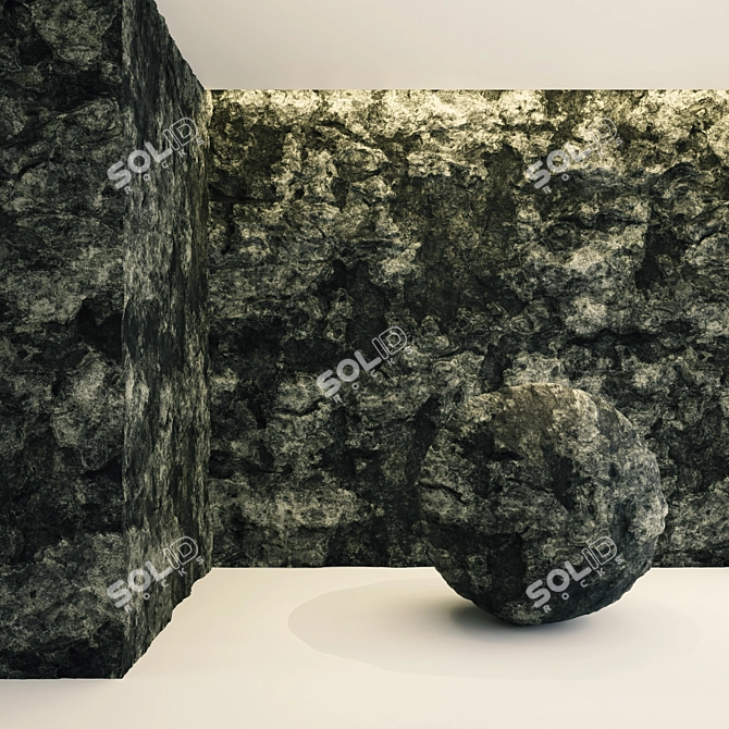 Black Stone VRAY Material 3D model image 2