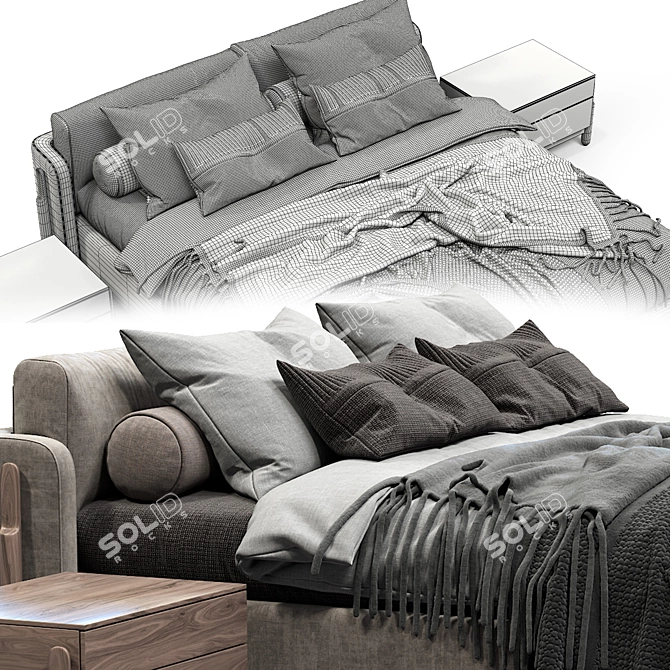 Zegen Ash Bed: Elegant and Stylish Sleeping Solution 3D model image 4