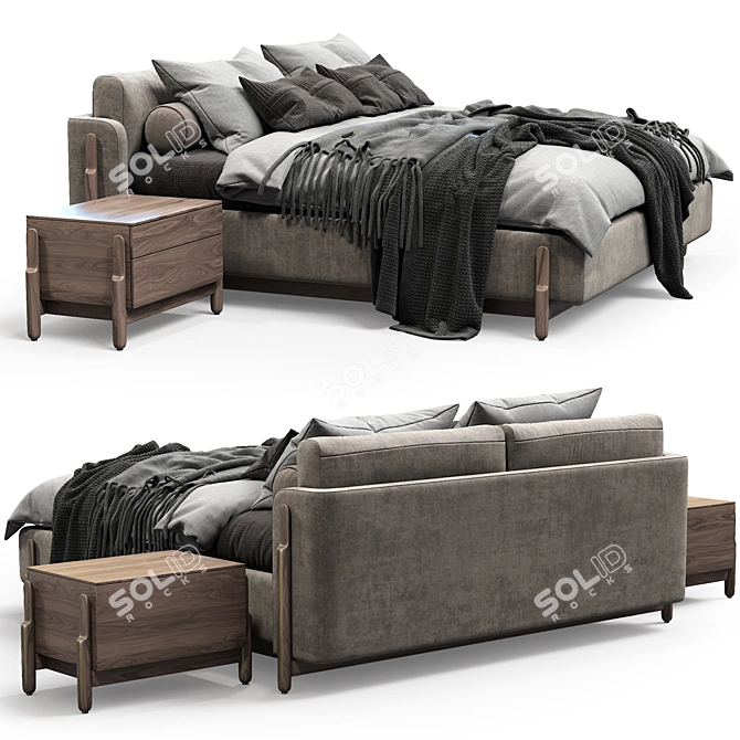 Zegen Ash Bed: Elegant and Stylish Sleeping Solution 3D model image 5