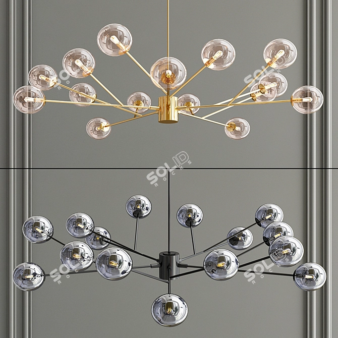 Lucci Décor Orion Pendant: Modern Lighting with 15 Glass Globes 3D model image 2