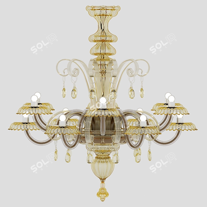 Elegant Rabat Chandelier by Barovier & Toso 3D model image 4