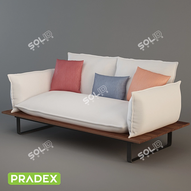 Outdoor Meranti Sofa by PRADEX 3D model image 1