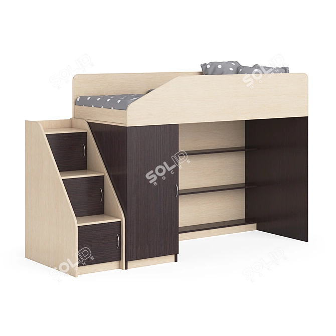 Modular Kids Bed Legenda K11 + LY11 3D model image 1