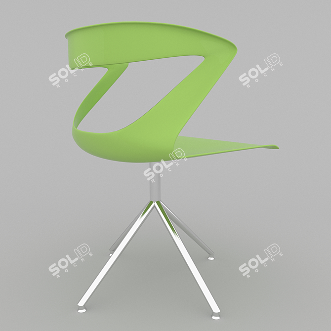 Sleek Ergo Office Chair 3D model image 2