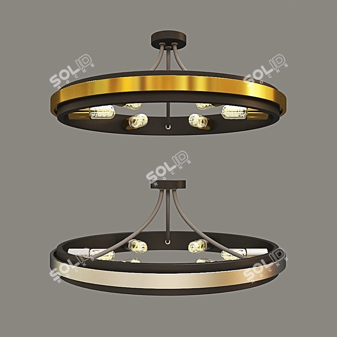 Industrial Loft Pendant Chandelier 3D model image 1