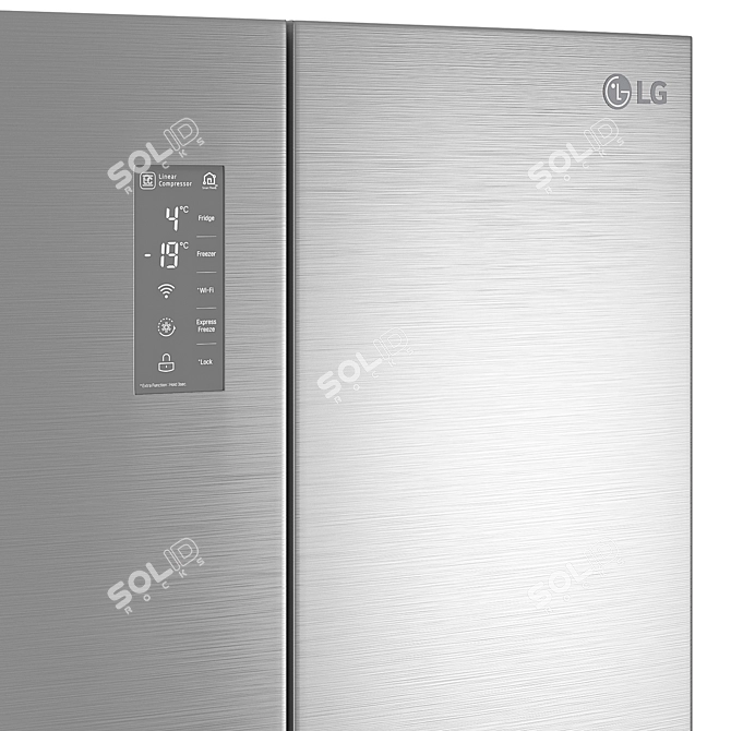 LG GC-B22FTMPL Fridge: Stylish Design, Optimal Size 3D model image 3