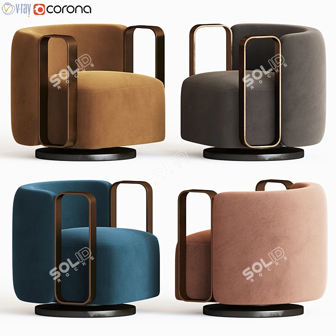 Elegant Kelly Bracelet Armchair 3D model image 1