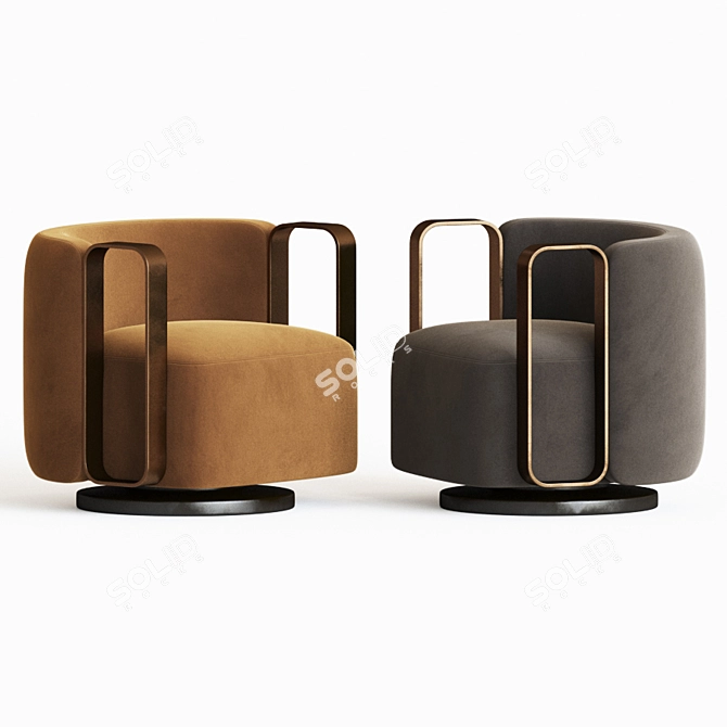 Elegant Kelly Bracelet Armchair 3D model image 2