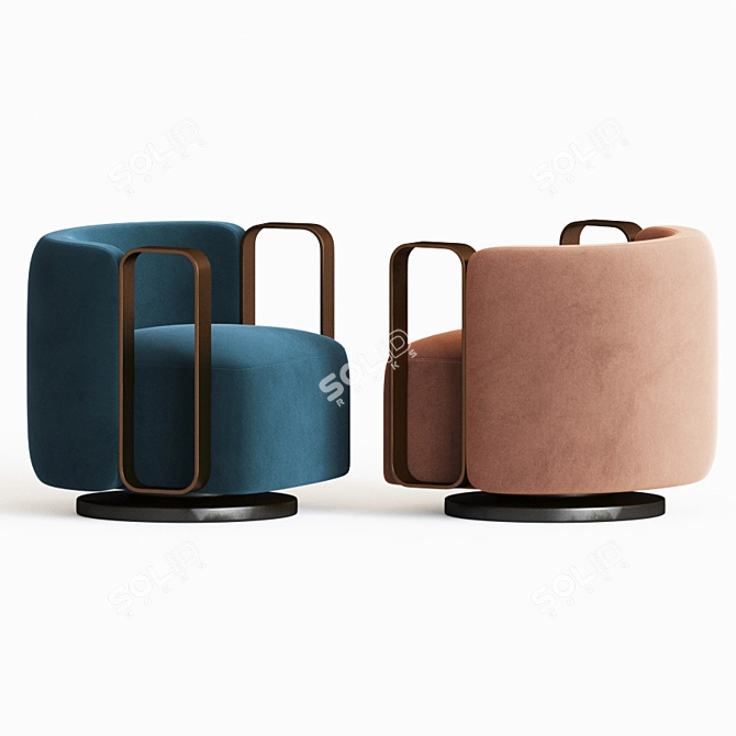 Elegant Kelly Bracelet Armchair 3D model image 3