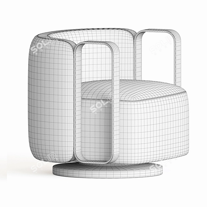 Elegant Kelly Bracelet Armchair 3D model image 4