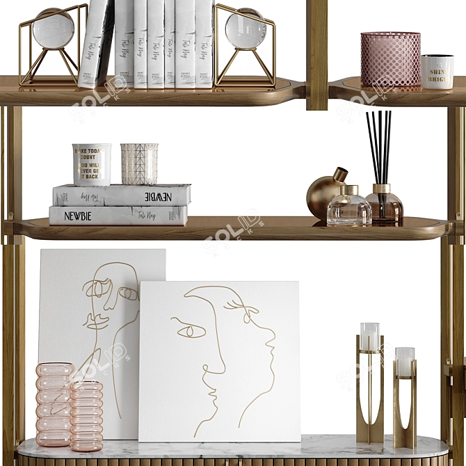 EDEN-ROCK Bookcase: Chic and Functional 3D model image 4