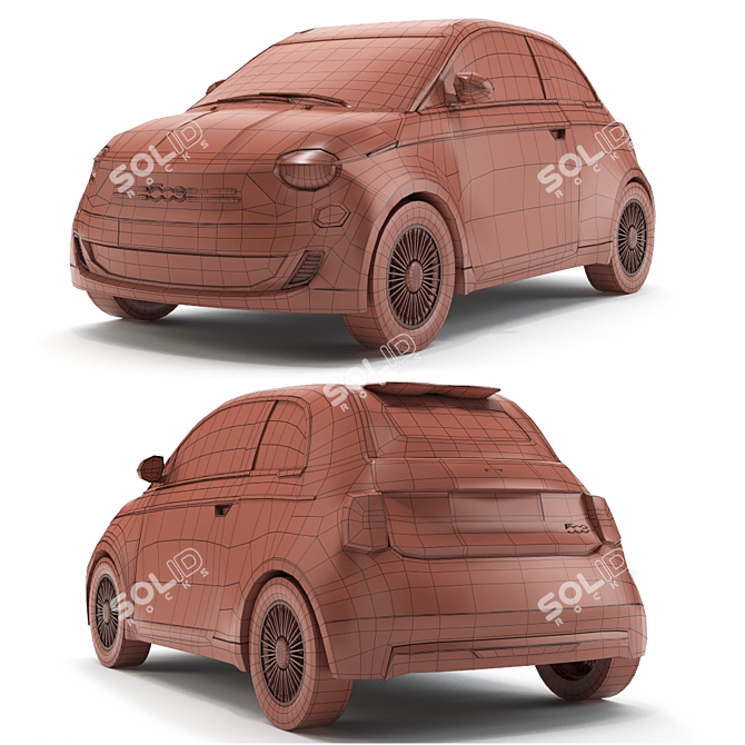  Electric Revolution: Fiat 500 La Prima 3D model image 5