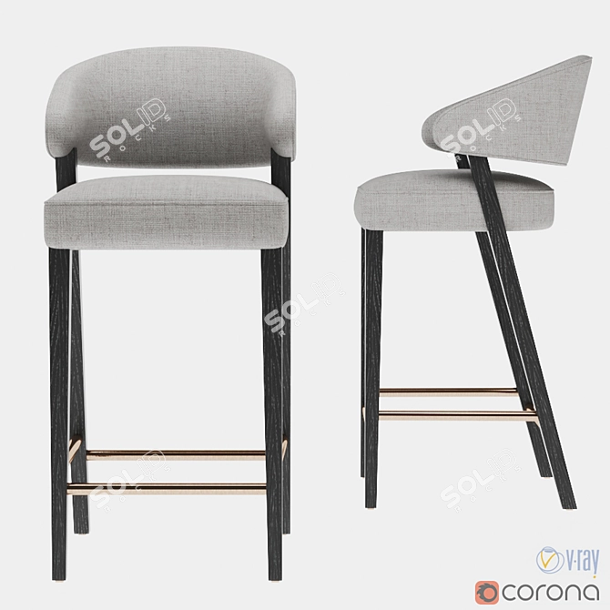 Title: Bright Group Cahn Barstool 3D model image 1