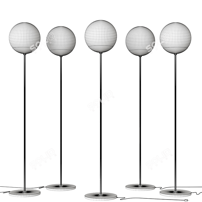 Emory Metal Floor Lamp - 5 Colors, Ø30cm, 1600cm 3D model image 1