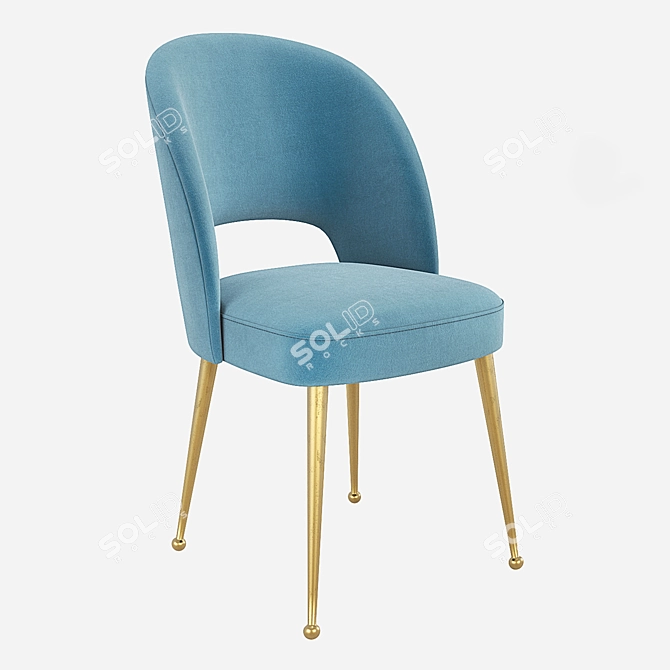 Sleek Swell Upholstered Dining Chair 3D model image 1