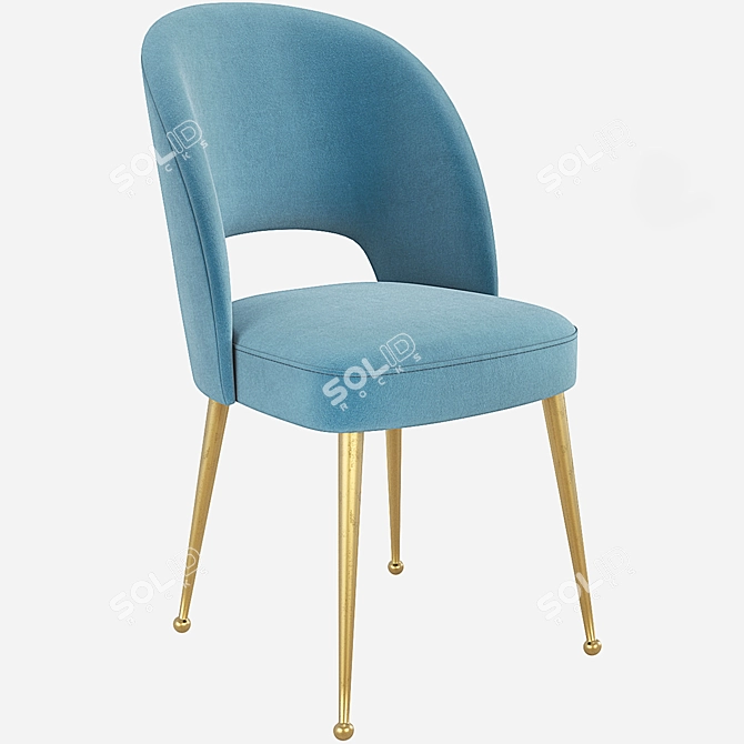 Sleek Swell Upholstered Dining Chair 3D model image 6