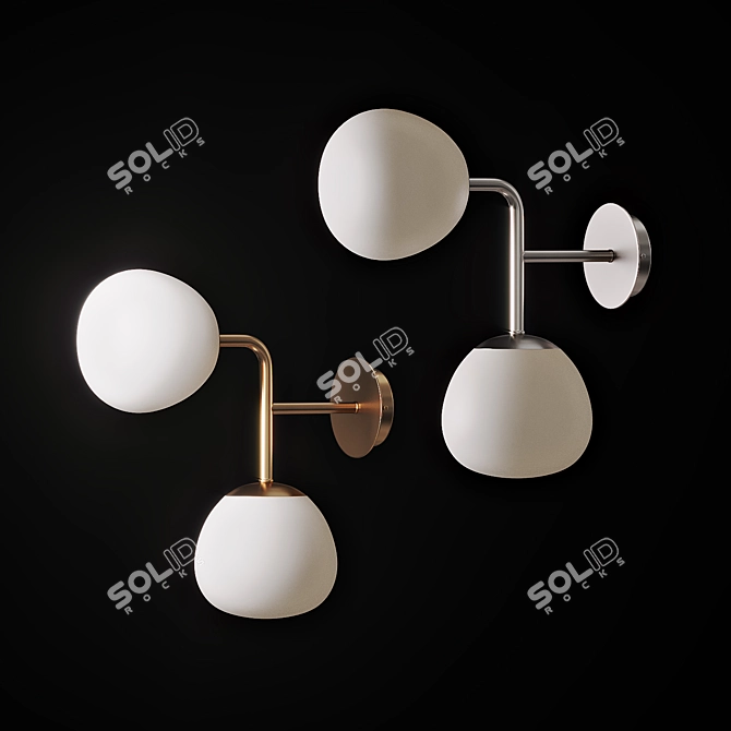 Saina Wall Two: Elegant Glass Ball Lamp 3D model image 1