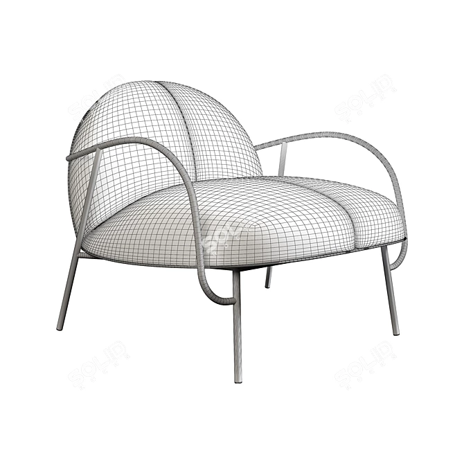 Half & Half Armchair: Stylish and Functional 3D model image 3