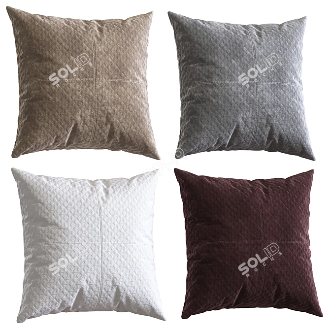 Velvet Pillow Collection: Luxurious and Stylish 3D model image 2