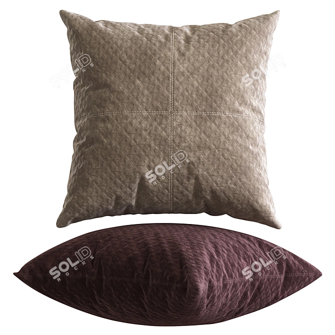 Velvet Pillow Collection: Luxurious and Stylish 3D model image 3