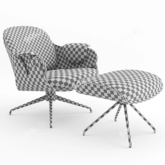 Swivel Low Lounger by BD Barcelona 3D model image 3