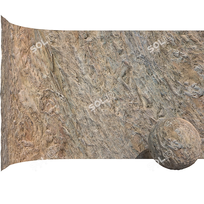 Rock Cliff 8K Tileable Textures 3D model image 1