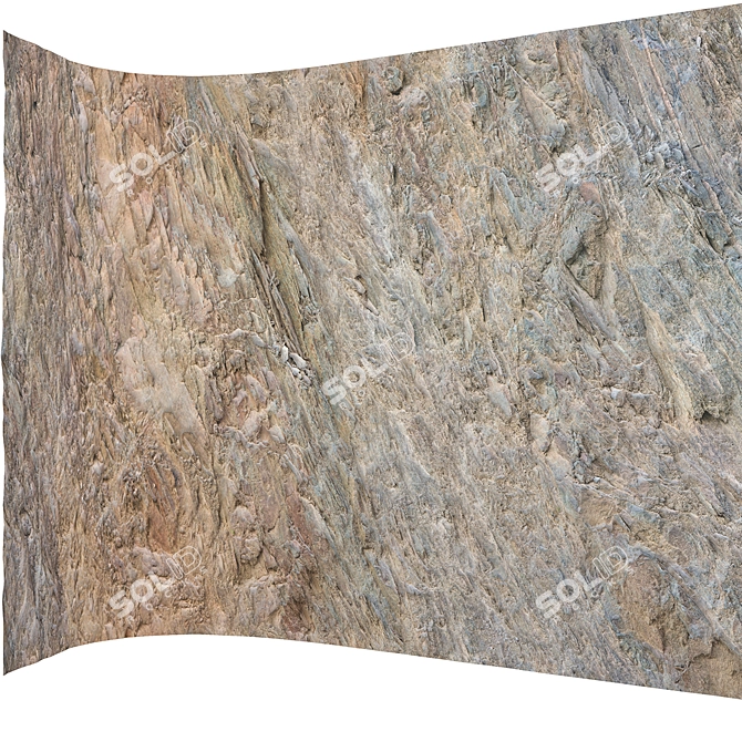 Rock Cliff 8K Tileable Textures 3D model image 2