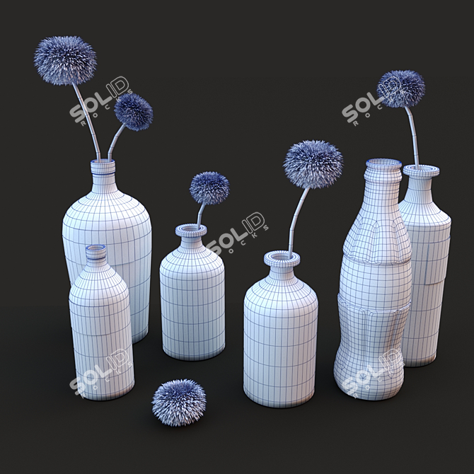 Pharmacy Bottle Ensemble: Chic & Practical 3D model image 3