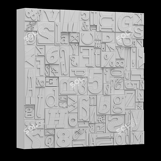 ModularArts Glyph Panels: Innovative Wall Art 3D model image 3