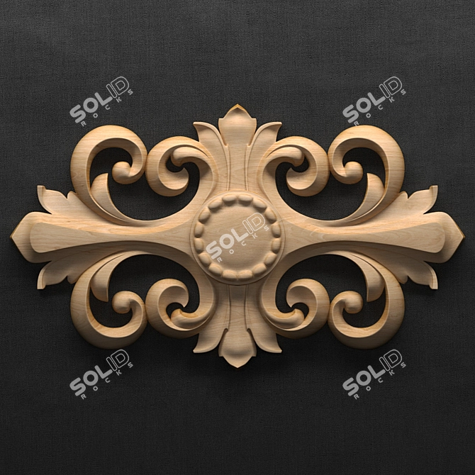 Intricately Carved Pattern Tile 3D model image 1