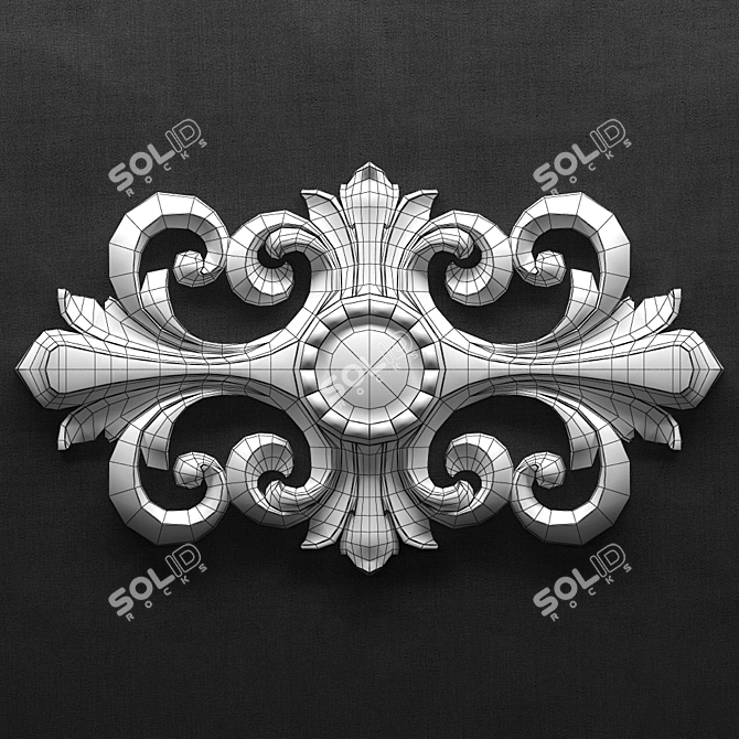 Intricately Carved Pattern Tile 3D model image 2